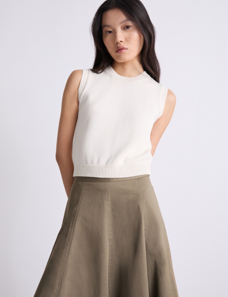 Sleeveless cotton and silk top - Marella