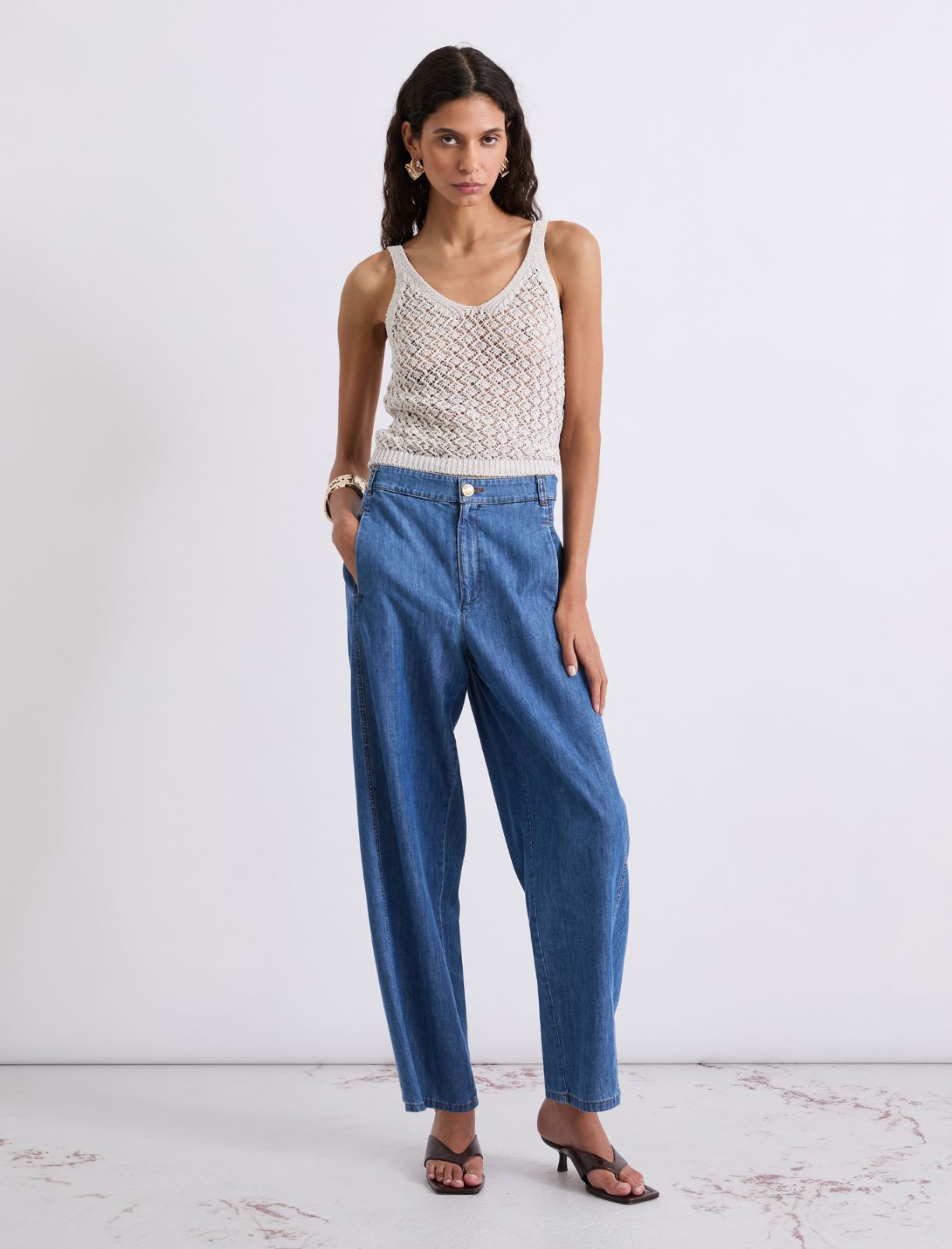 Openwork top - CREAM - Marella - 2