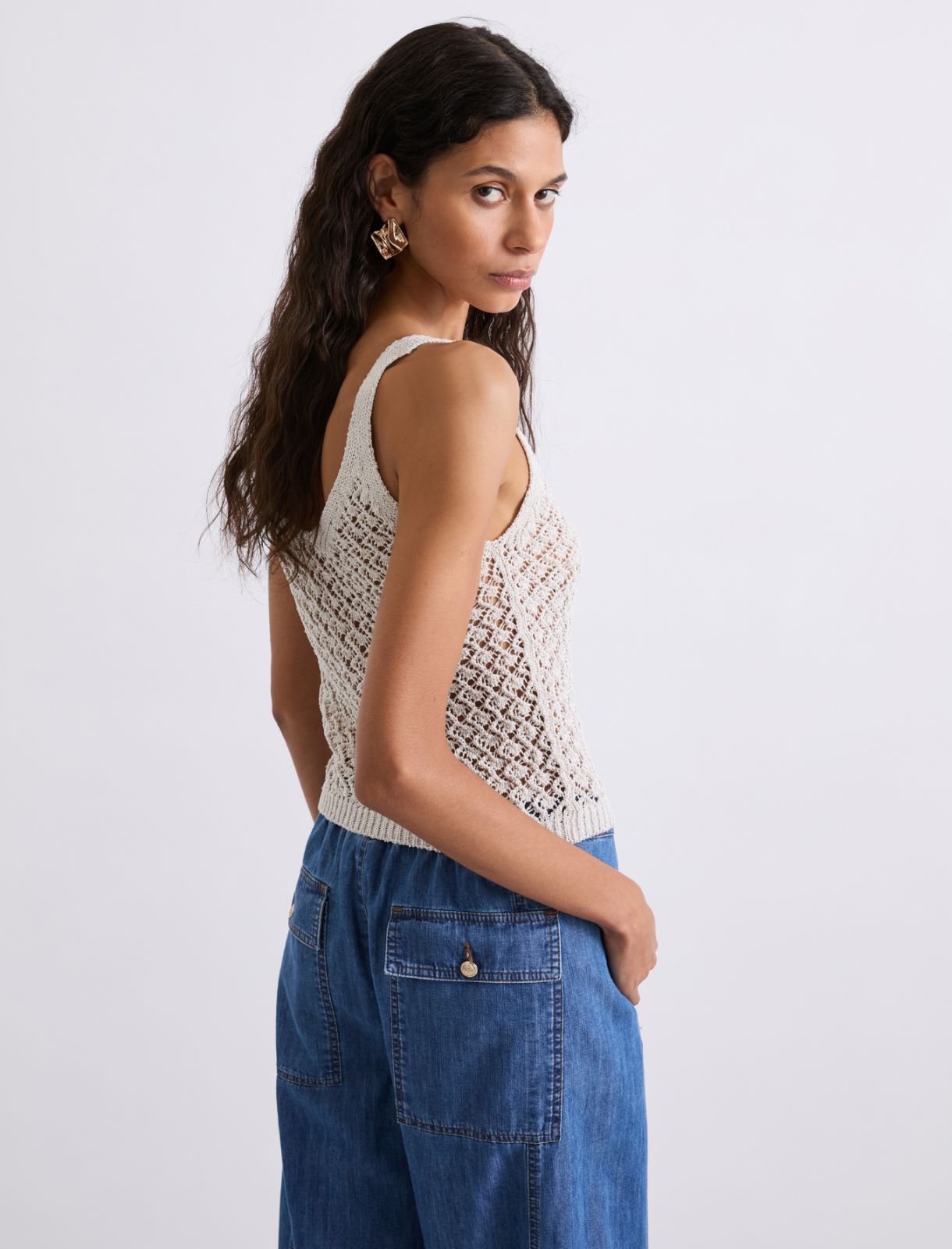Openwork top - CREAM - Marella - 3