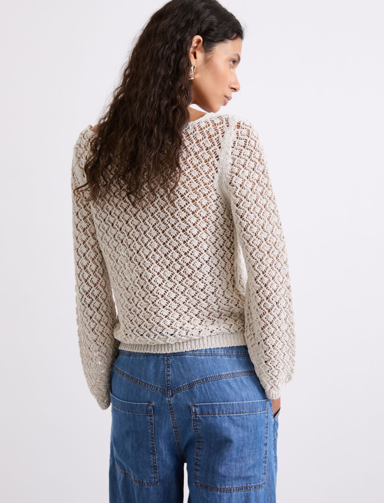 Boxy-Pullover mit Lochmuster - SAHNE - Marella - 3