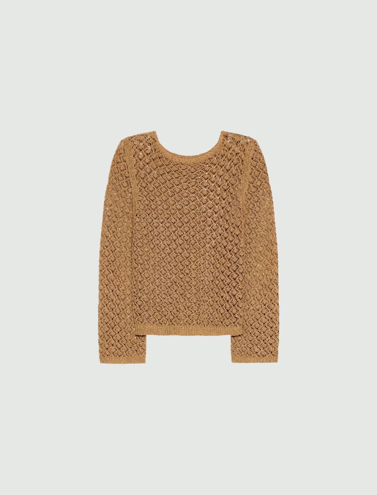 Boxy-Pullover mit Lochmuster - BEIGE - Marella