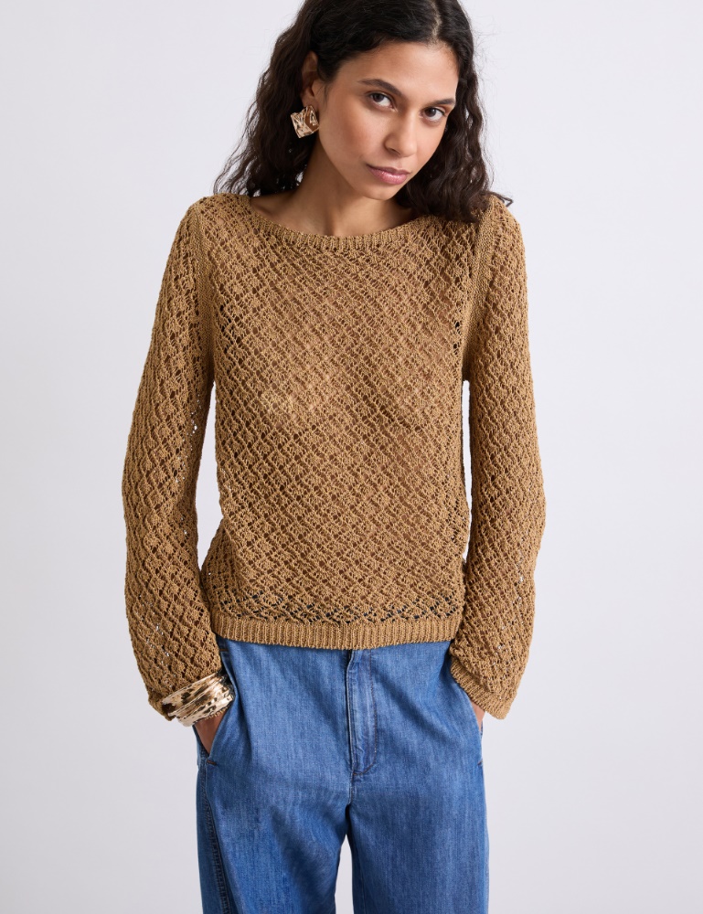 Boxy-Pullover mit Lochmuster - Marella