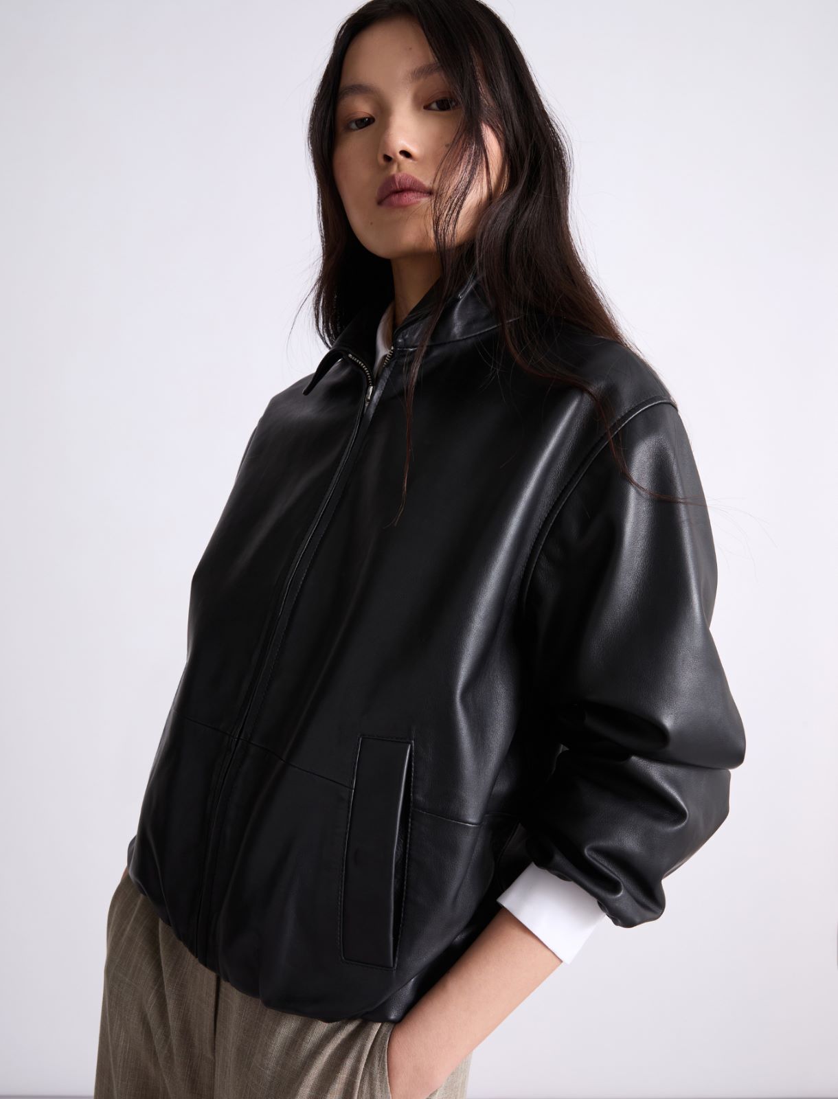 Bómber de napa - NEGRO - Marella - 4