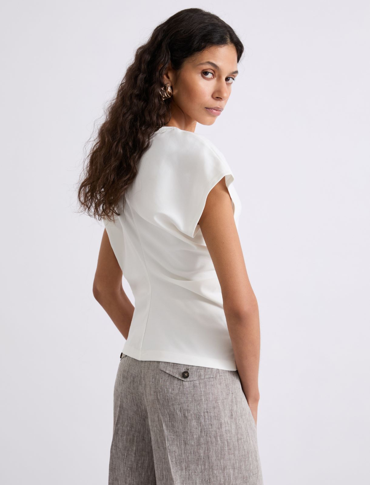 Milano-knit jersey T-shirt - WHITE - Marella - 3