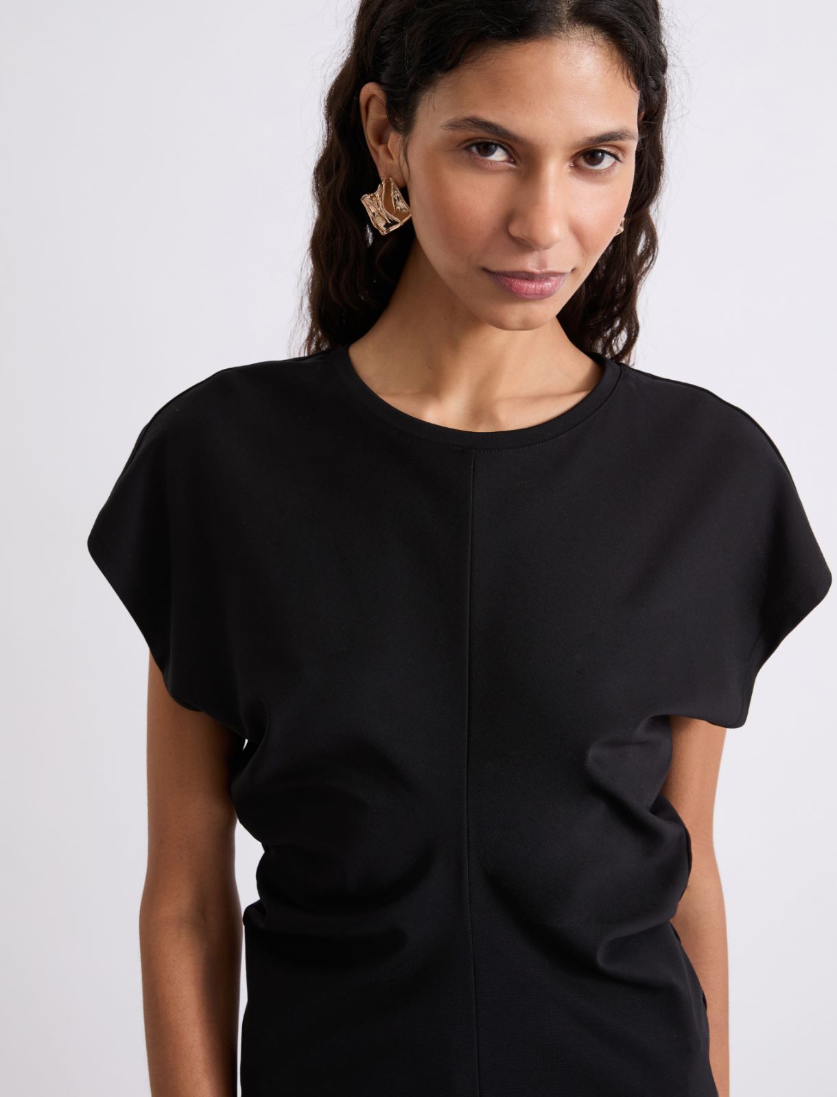 Milano-knit jersey T-shirt - BLACK - Marella - 5