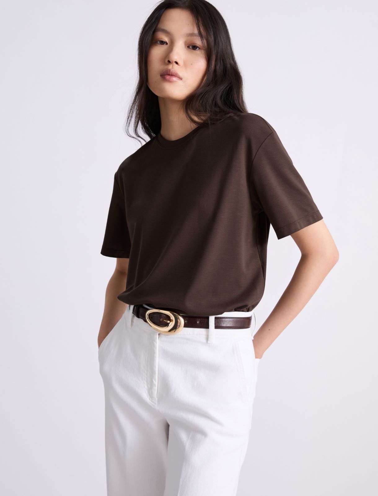 T-shirt boxy - CHOCOLAT - Marella - 4