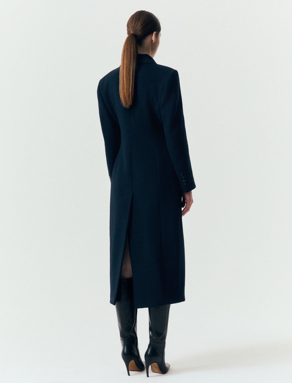 Pure wool double-breasted coat - NAVY - Marella - 3