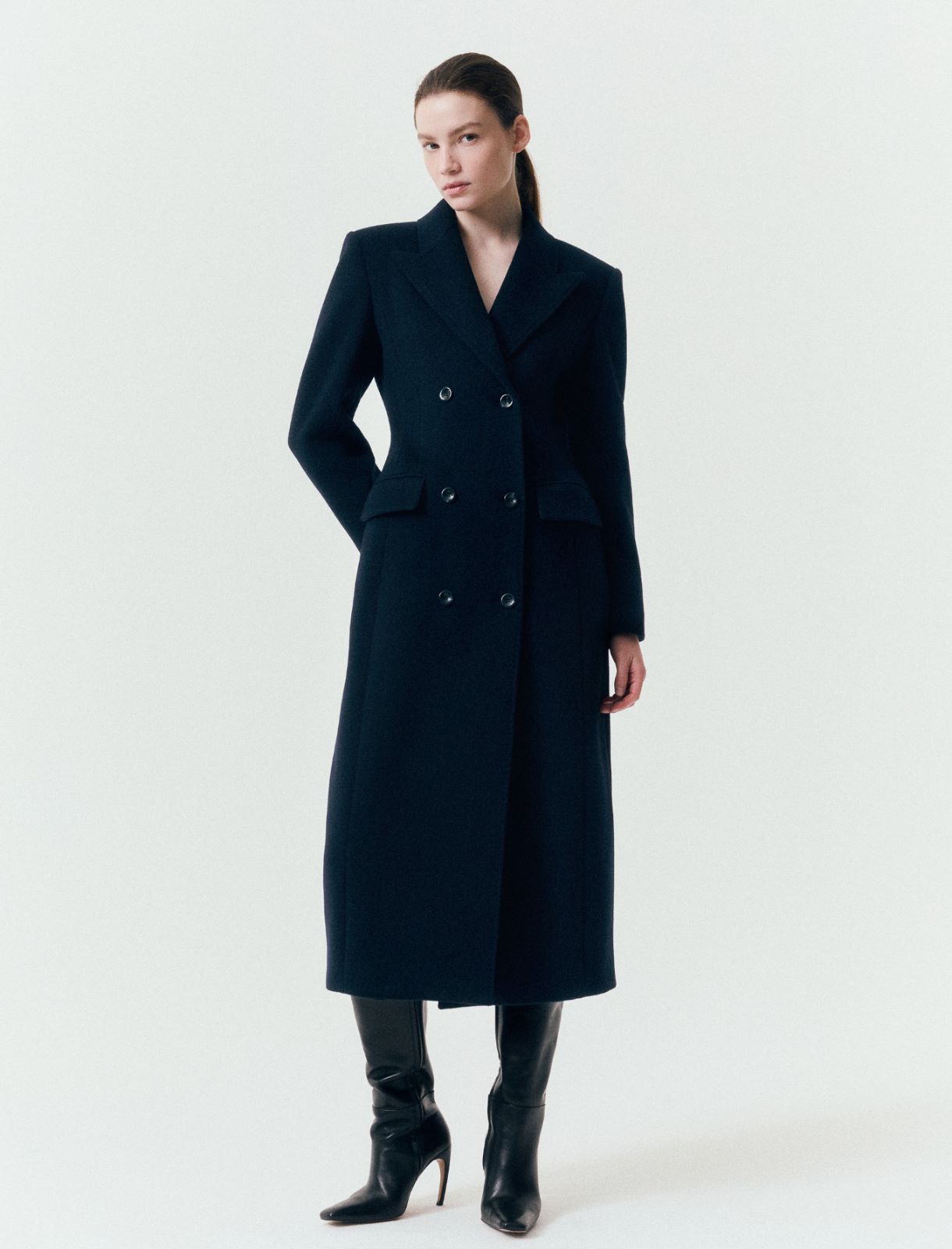 Pure wool double-breasted coat - NAVY - Marella - 4