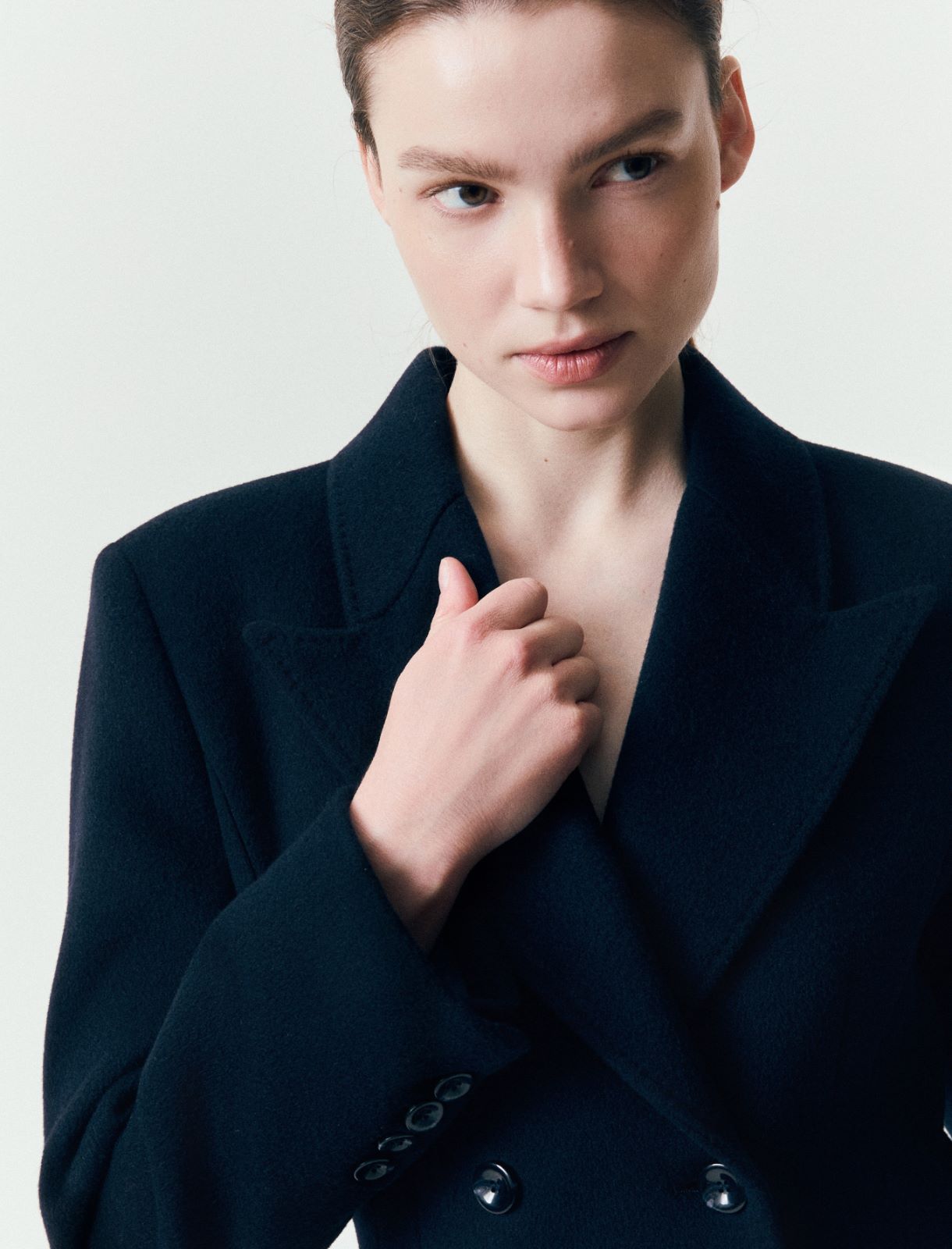Pure wool double-breasted coat - NAVY - Marella - 5