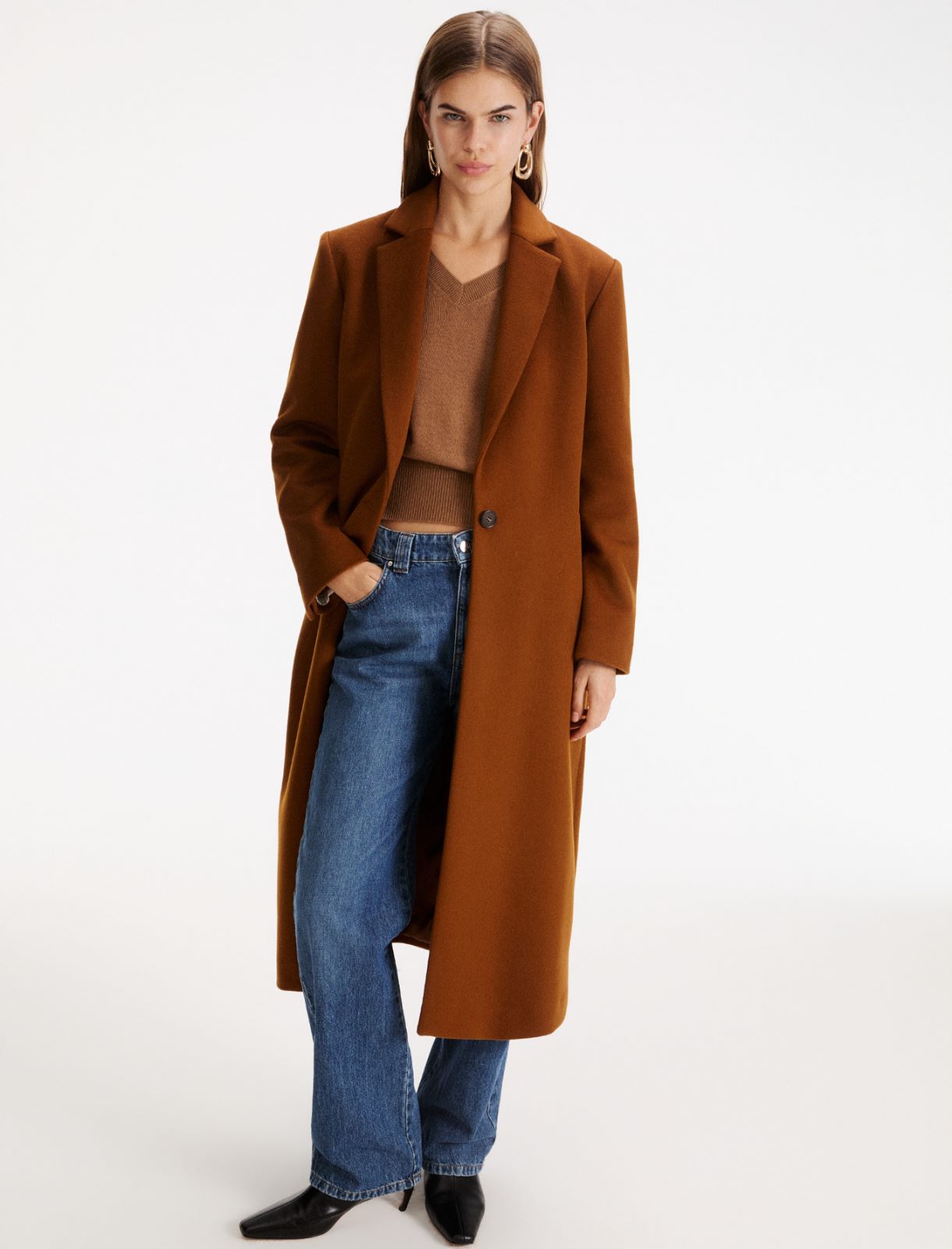 Manteau en laine et cachemire - COGNAC - Marella - 4