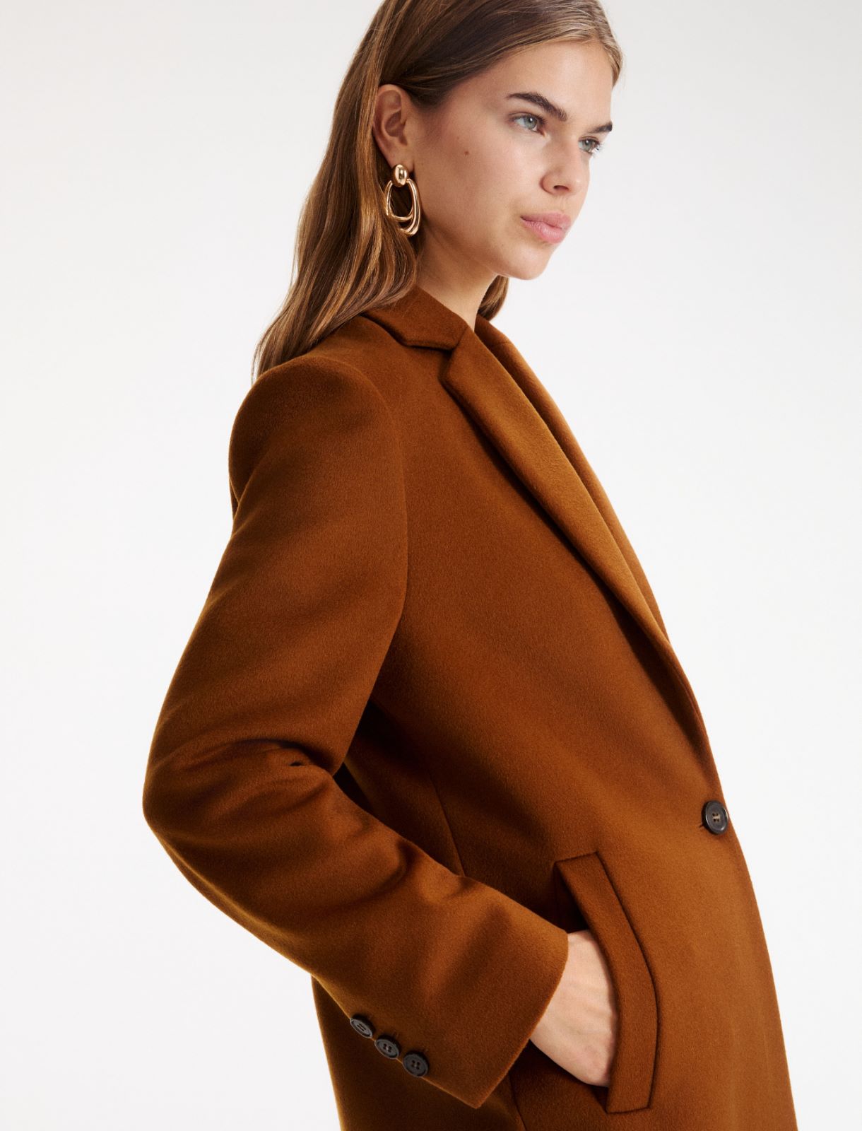 Manteau en laine et cachemire - COGNAC - Marella - 5