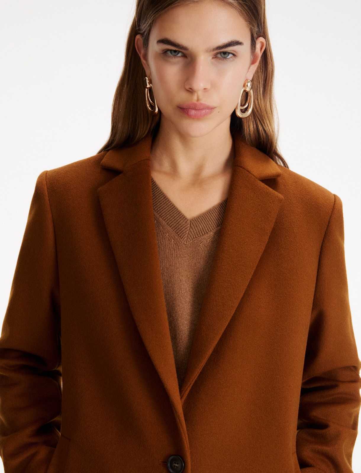 Manteau en laine et cachemire - COGNAC - Marella - 6