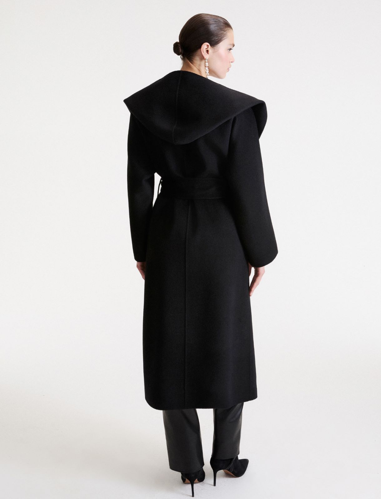 Manteau kimono en pure laine - NOIR - Marella - 3