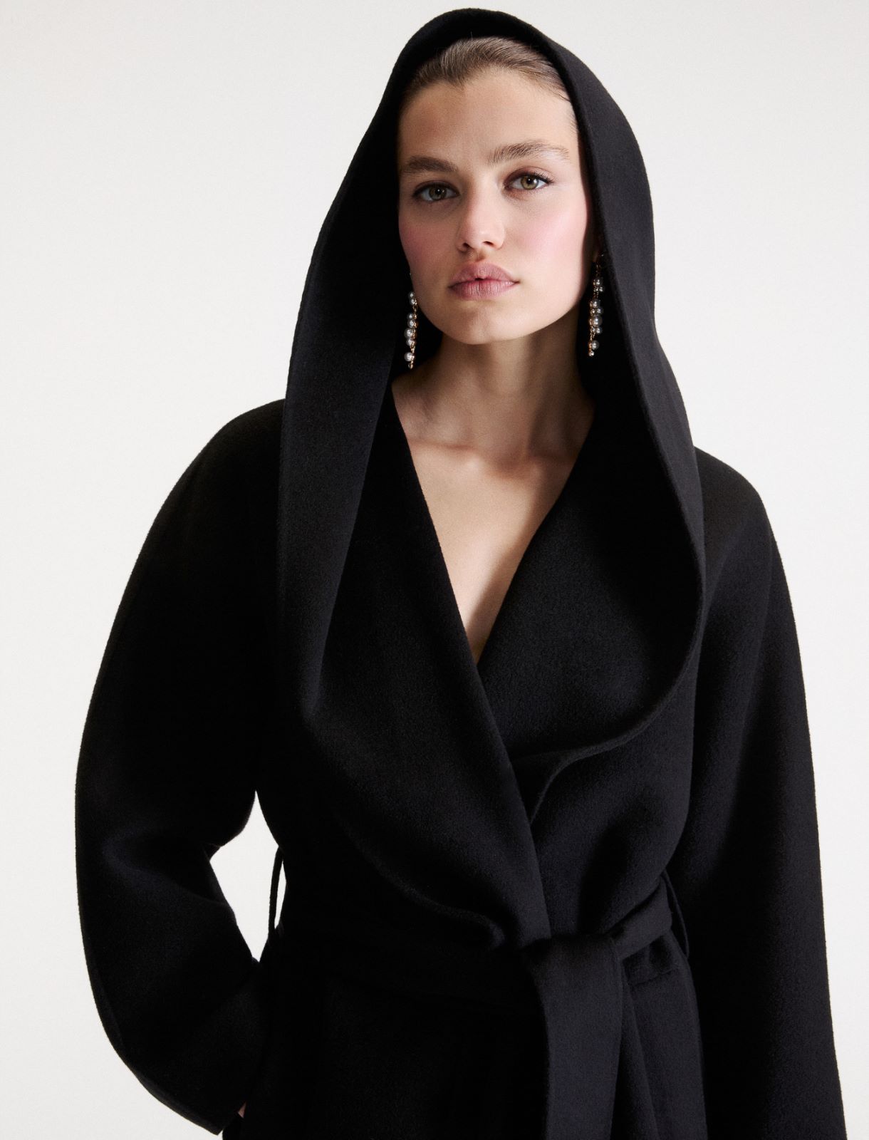 Manteau kimono en pure laine - NOIR - Marella - 5