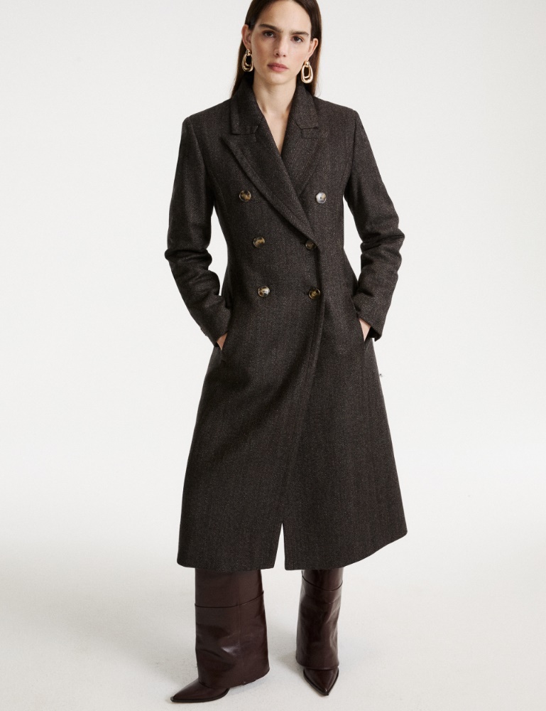 Double-breasted mouliné coat - Marella