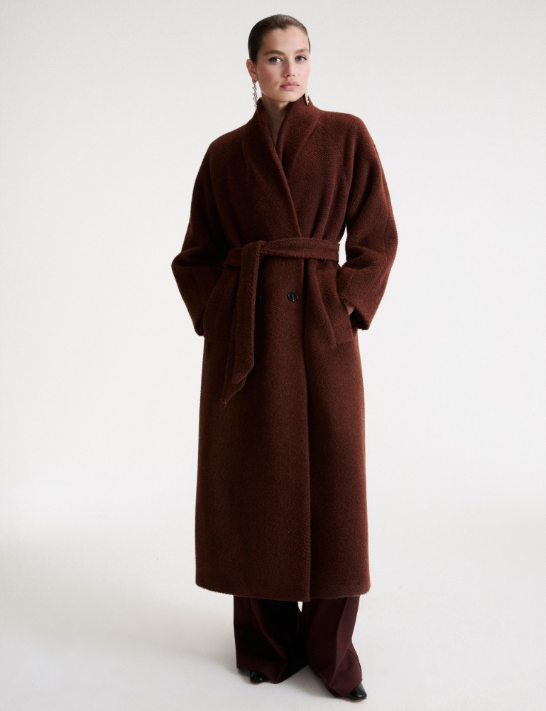 Chevron wool and alpaca coat - Marella