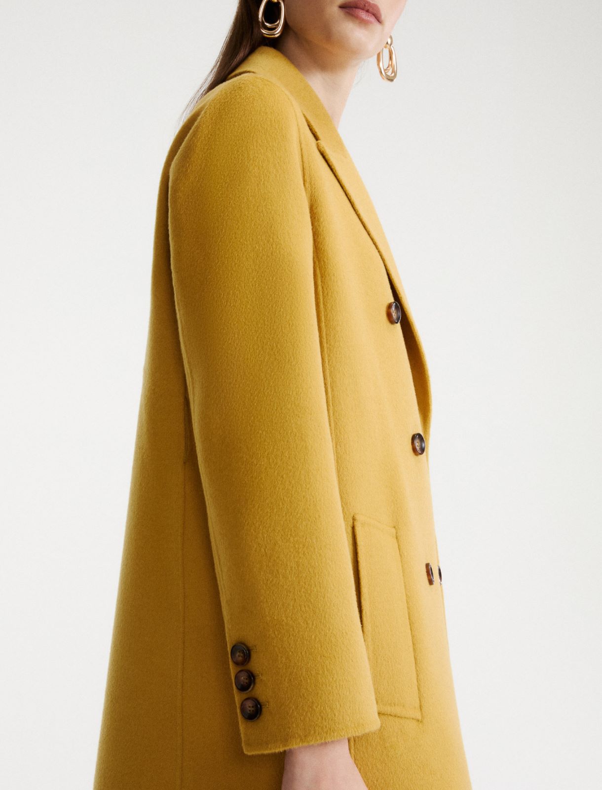 Double-sided pure wool coat - MUSTARD - Marella - 5