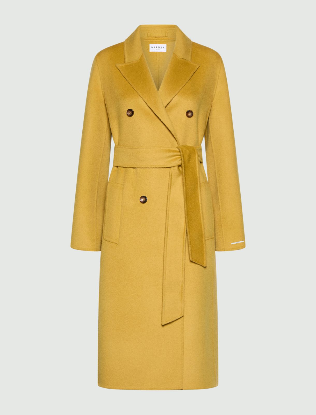 Double-sided pure wool coat - MUSTARD - Marella