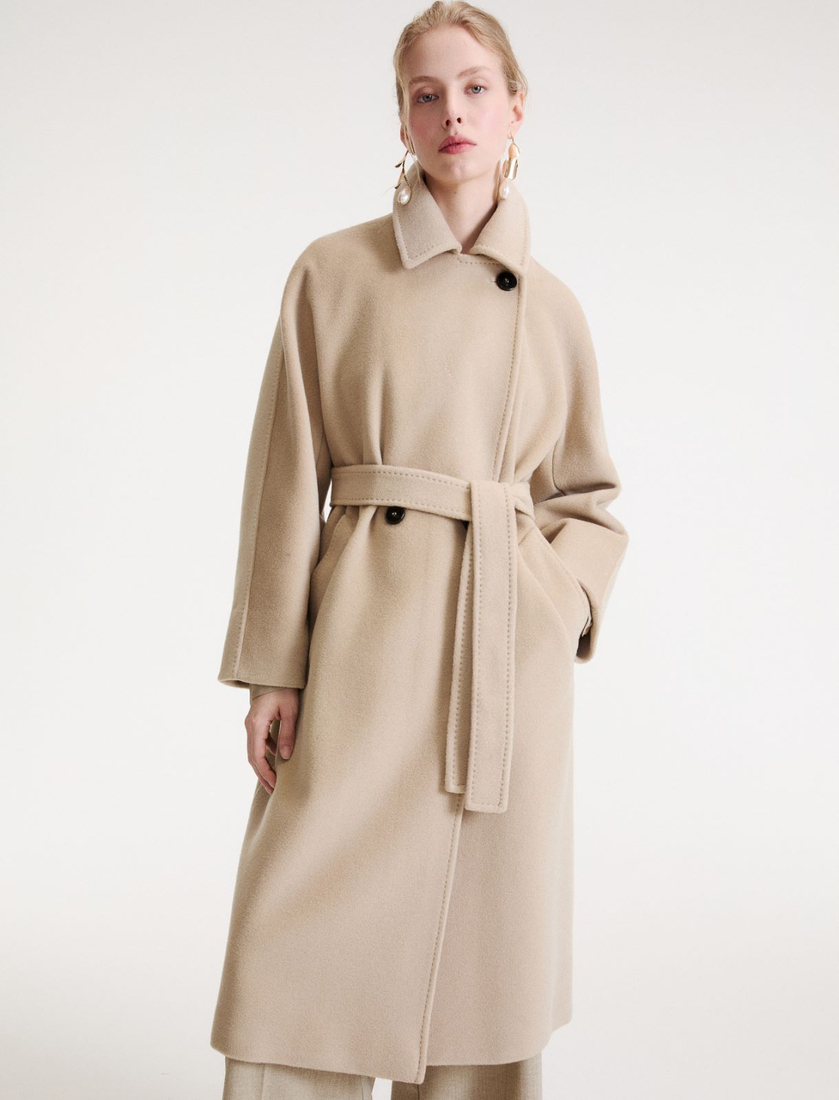 Double-breasted pure wool coat - OREGANO - Marella - 4