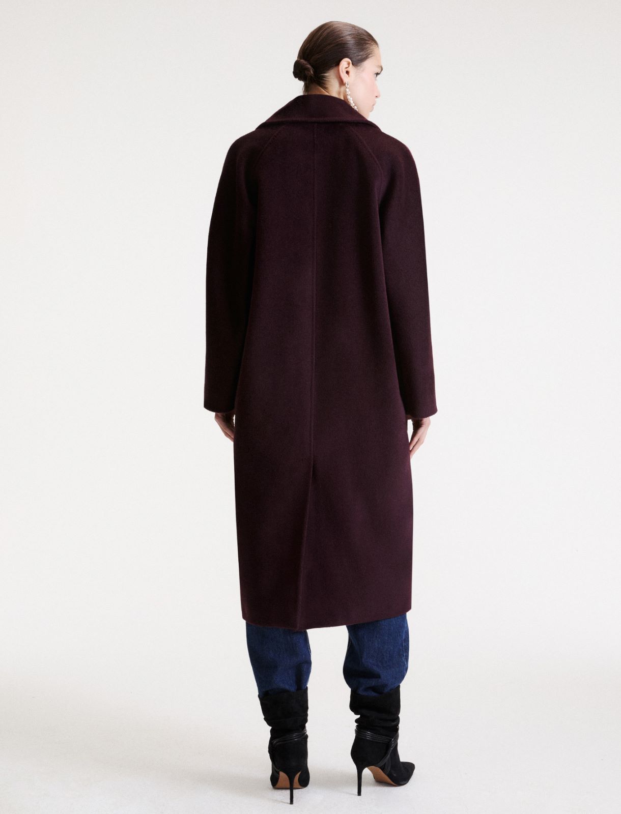 Double-breasted pure wool coat - AUBERGINE - Marella - 3
