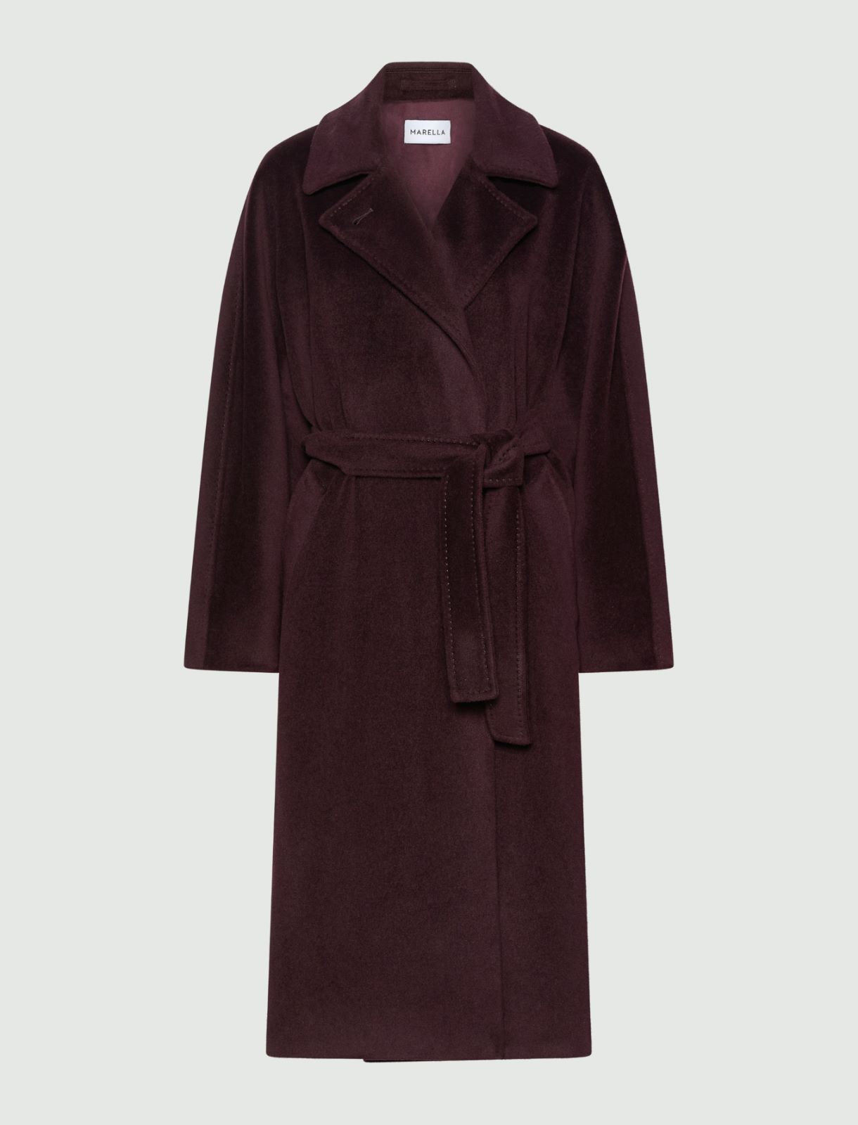 Double-breasted pure wool coat - AUBERGINE - Marella
