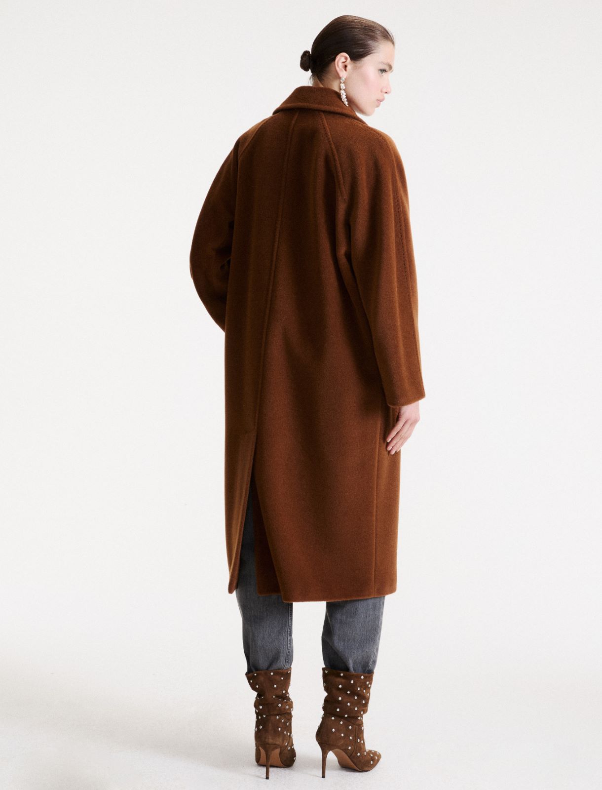 Manteau à double boutonnage en pure laine - CARAMEL - Marella - 3