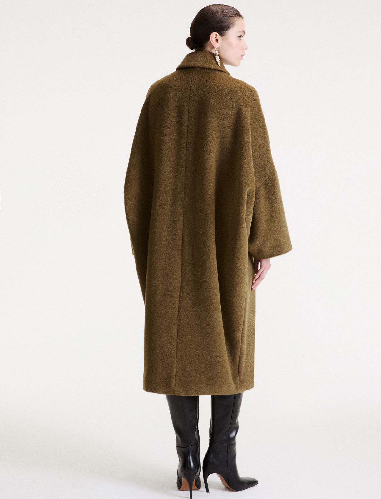 Manteau surdimensionné en alpaga - KAKI - Marella - 3