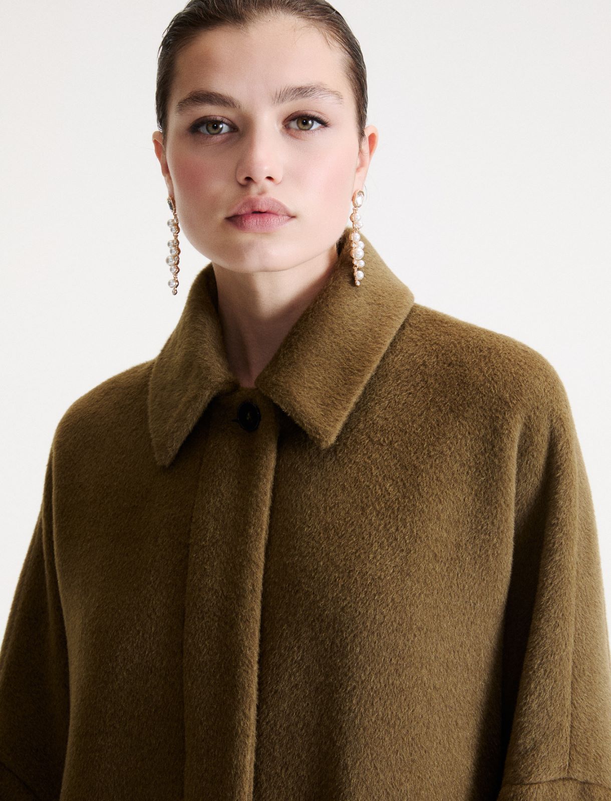 Manteau surdimensionné en alpaga - KAKI - Marella - 5