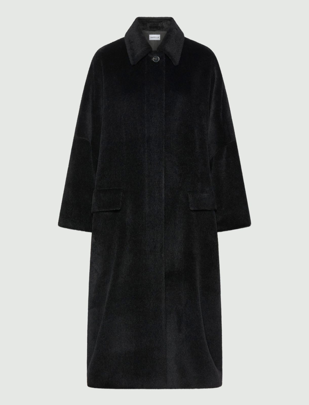 Oversize-Mantel aus Alpaka - SCHWARZ - Marella