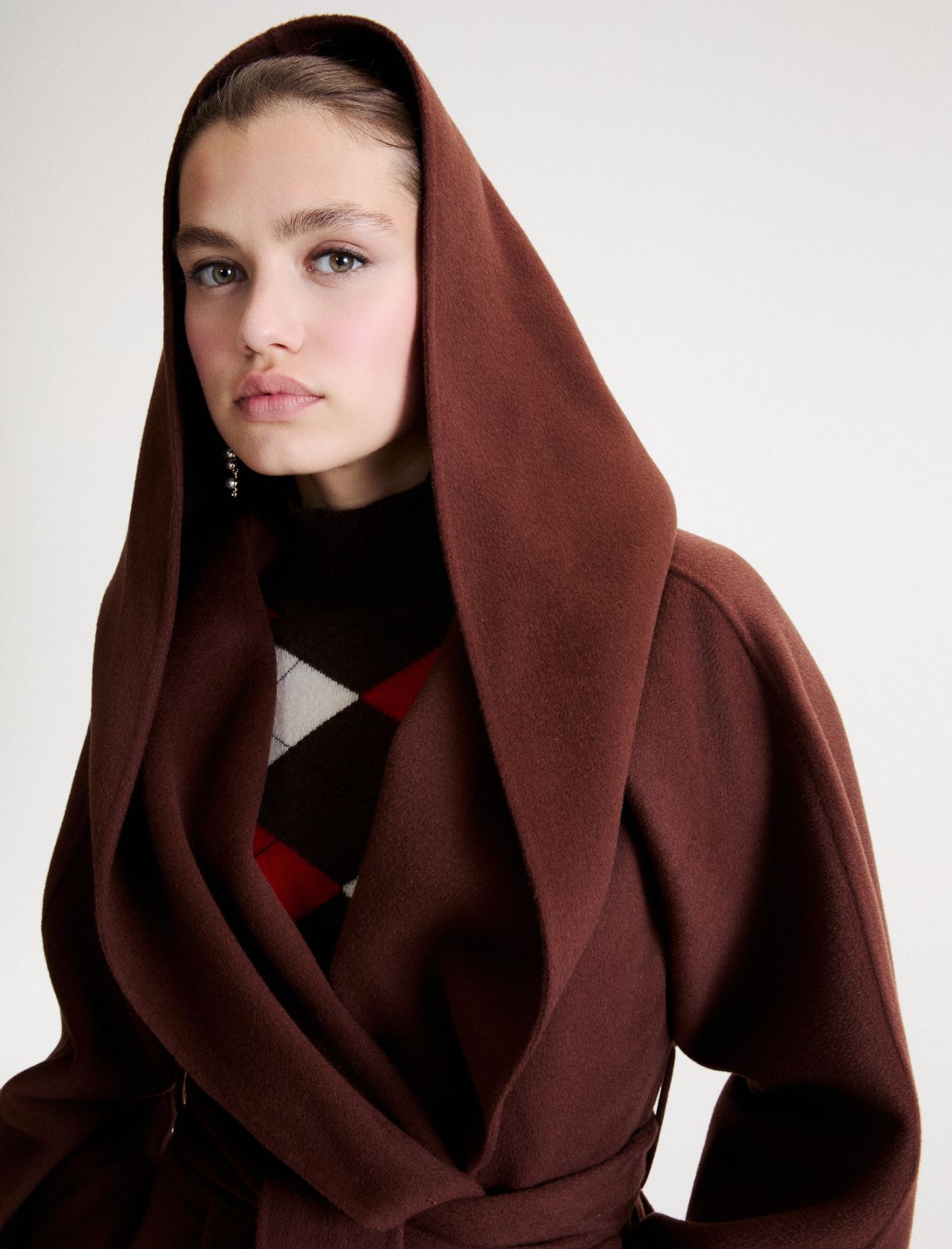 Pure wool double-sided fabric coat - BROWN - Marella - 6