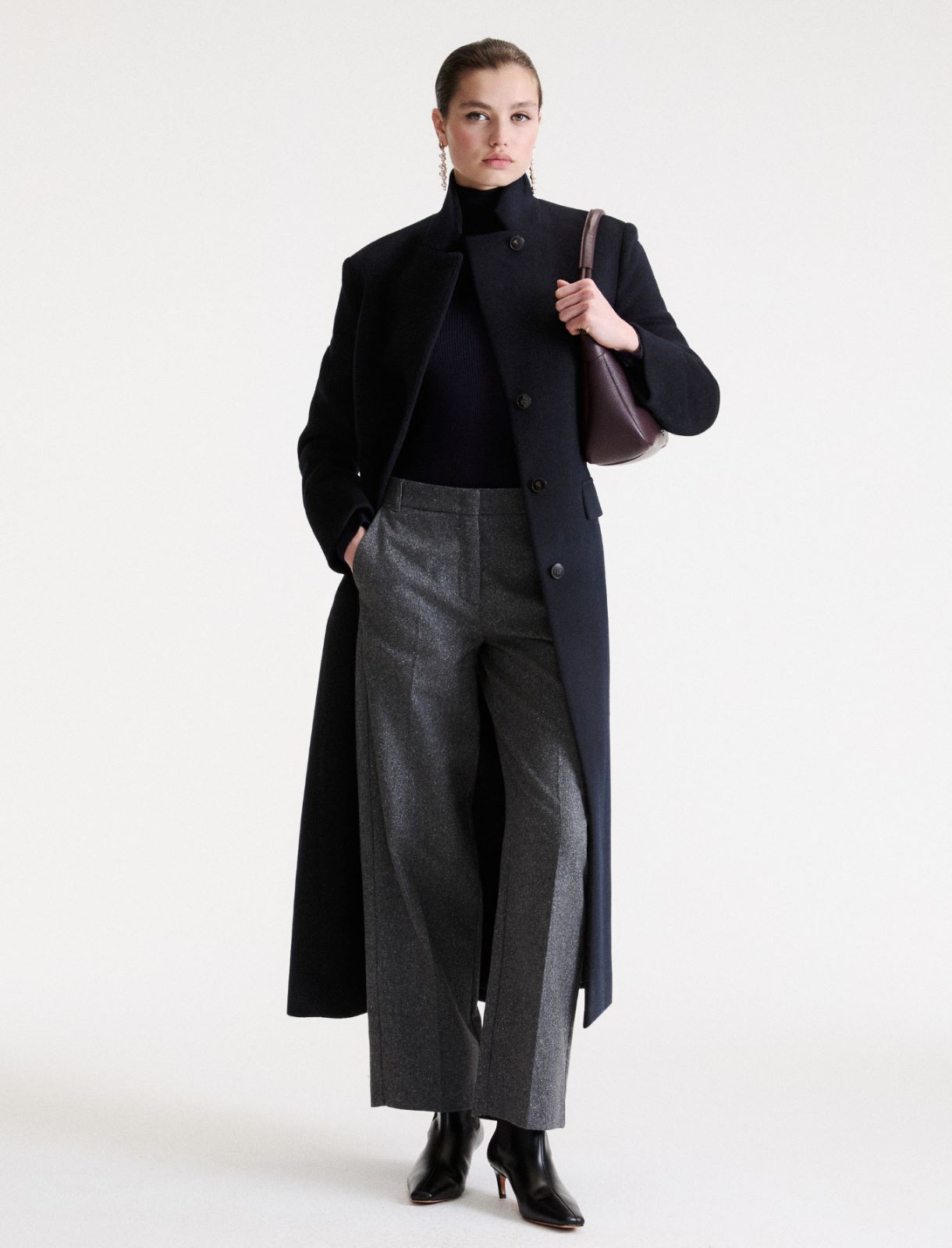 Pure wool single-breasted coat - NAVY - Marella - 2