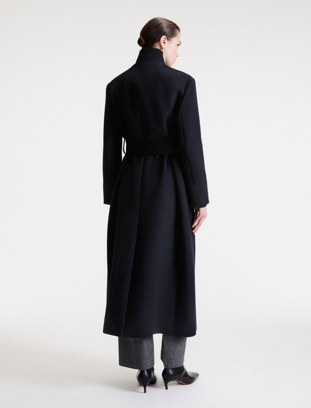 Pure wool single-breasted coat - NAVY - Marella - 3