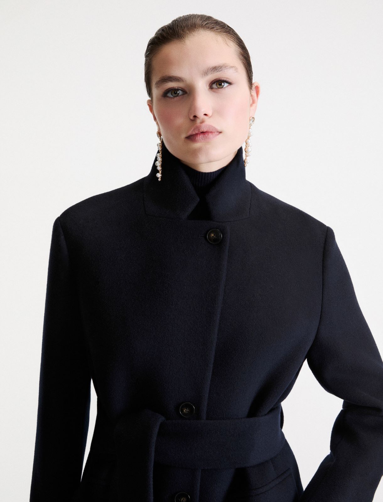 Pure wool single-breasted coat - NAVY - Marella - 5