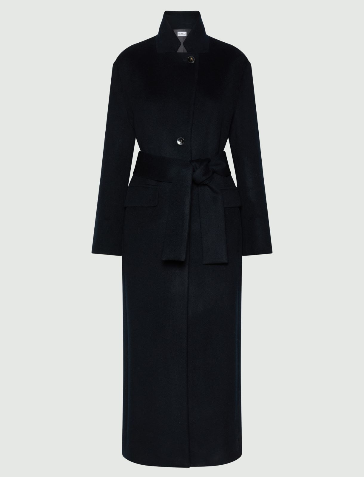 Pure wool single-breasted coat - NAVY - Marella