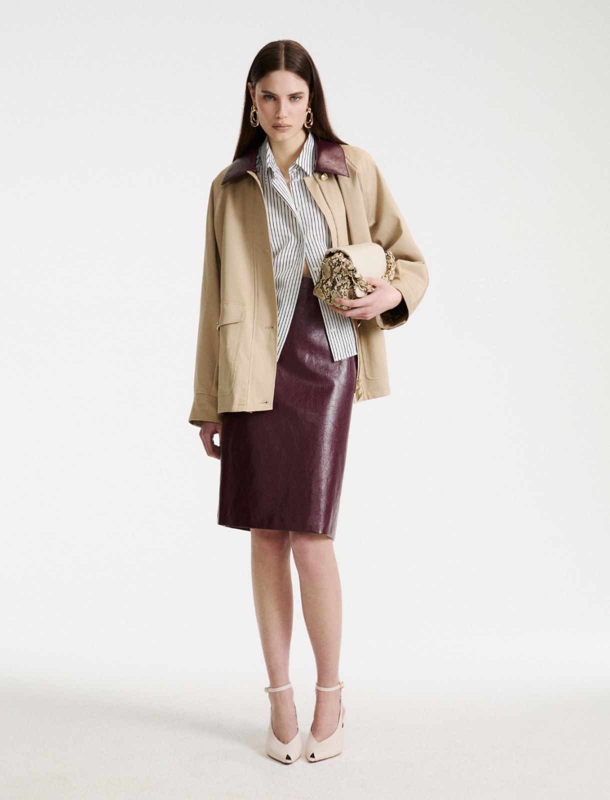 Stretch gabardine car coat - BEIGE - Marella - 2