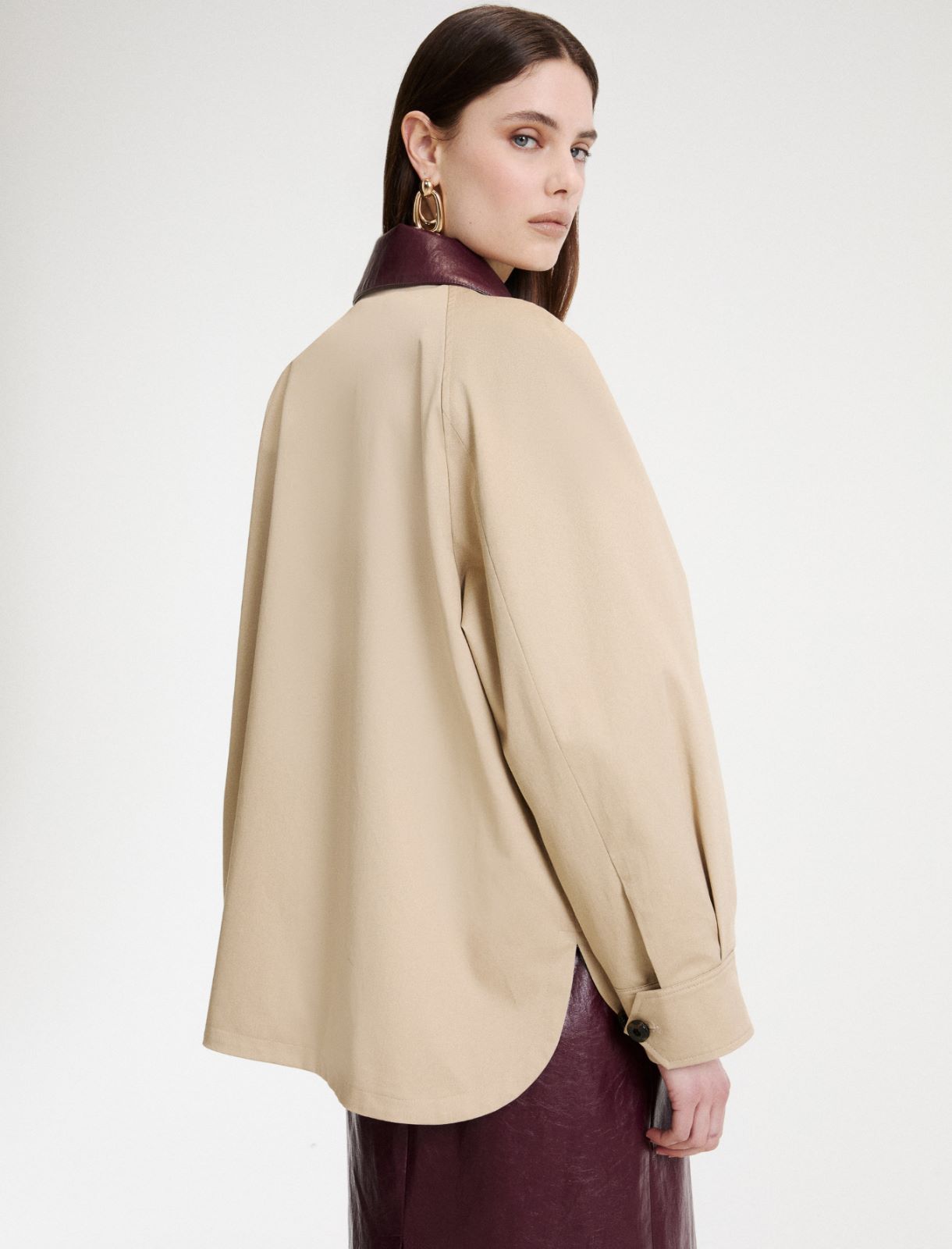 Stretch gabardine car coat - BEIGE - Marella - 3