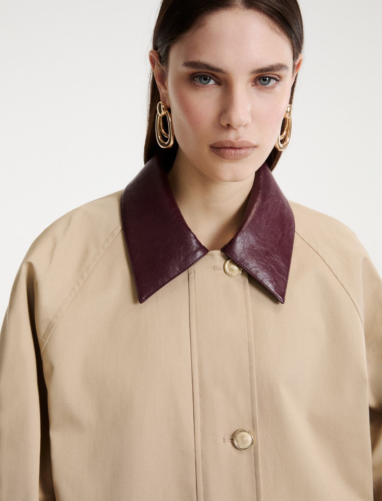 Stretch gabardine car coat - BEIGE - Marella - 5
