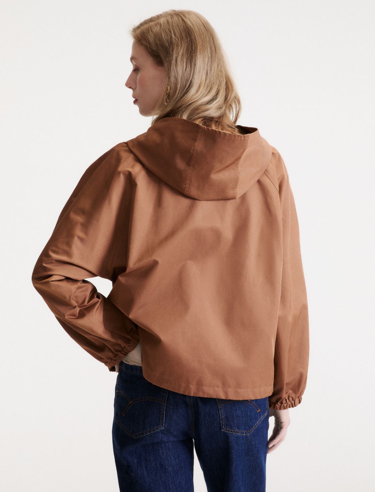 Short water-repellent cotton-blend trench coat - TOBACCO BROWN - Marella - 3