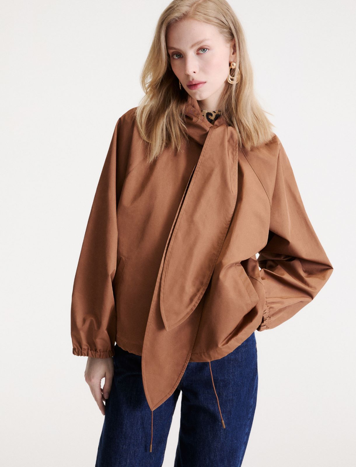 Short water-repellent cotton-blend trench coat - TOBACCO BROWN - Marella - 4