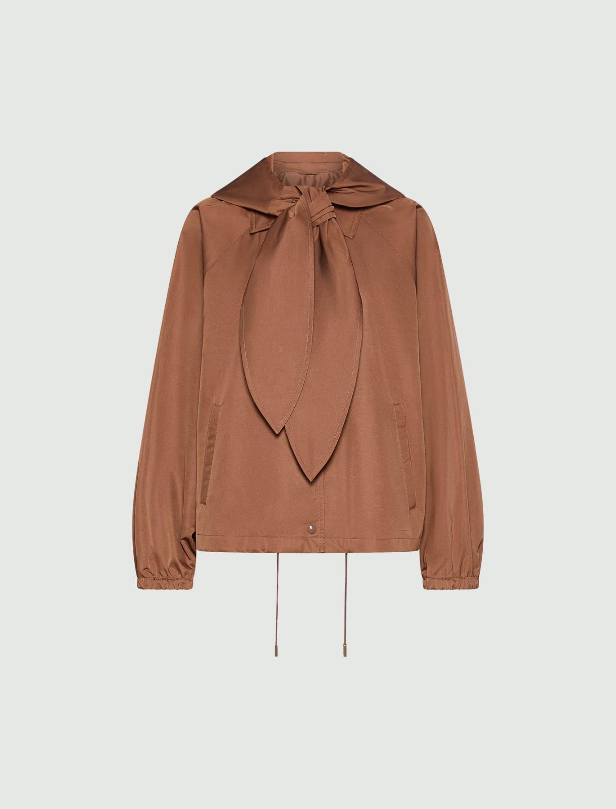 Short water-repellent cotton-blend trench coat - TOBACCO BROWN - Marella