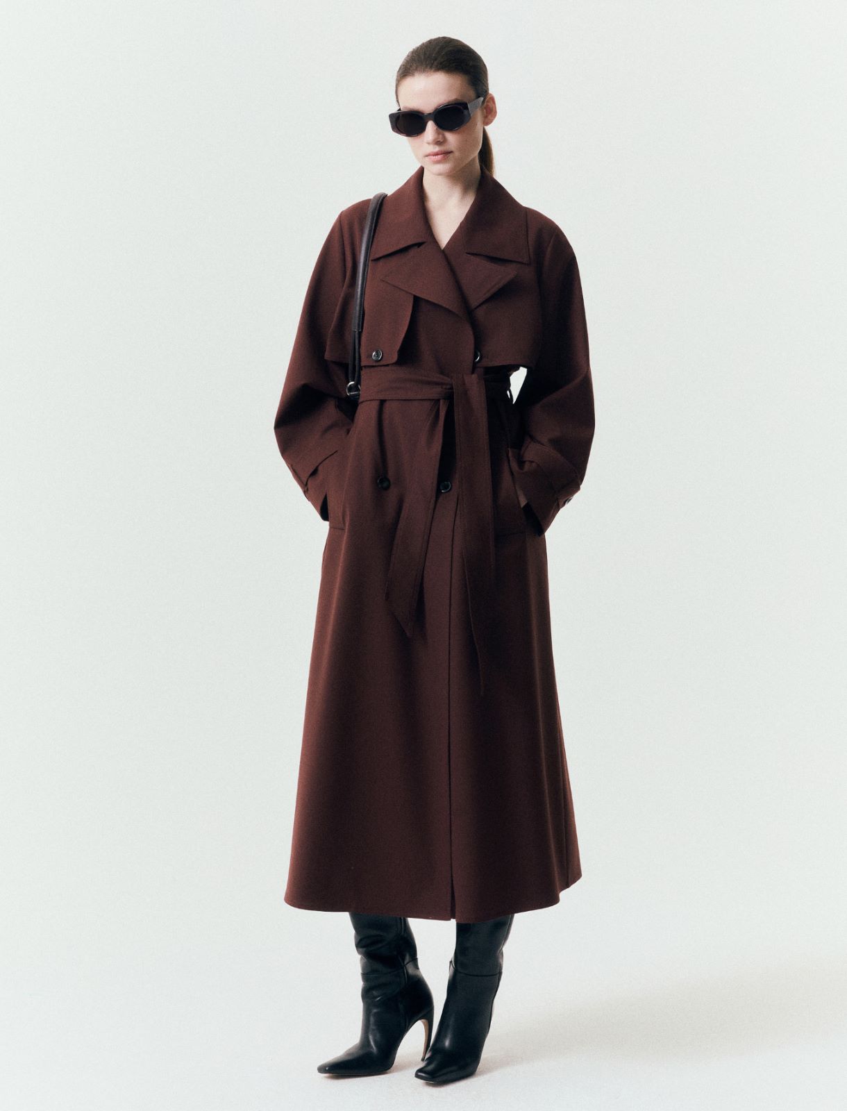 Double-breasted trench coat - CHOCOLATE - Marella - 2