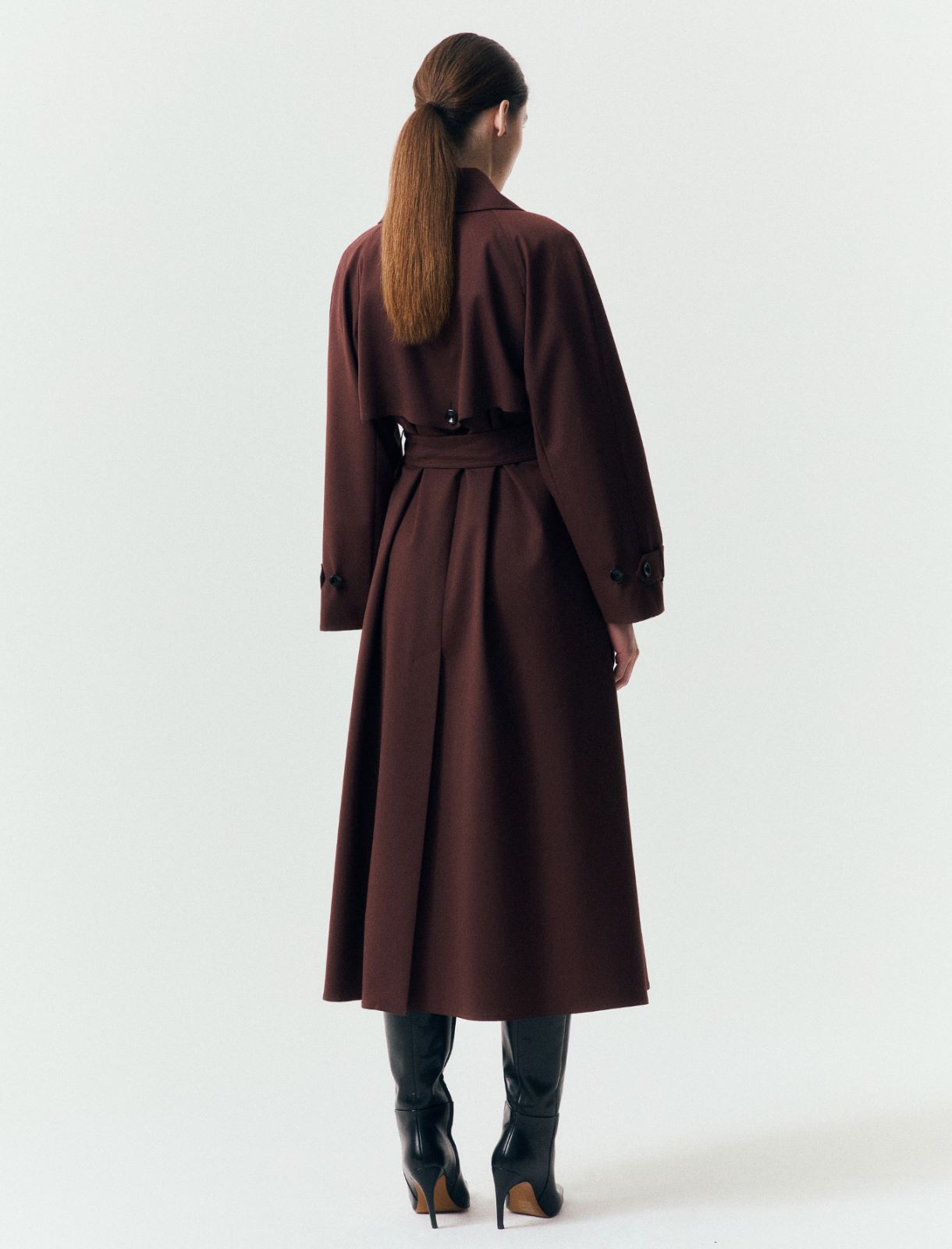 Double-breasted trench coat - CHOCOLATE - Marella - 3