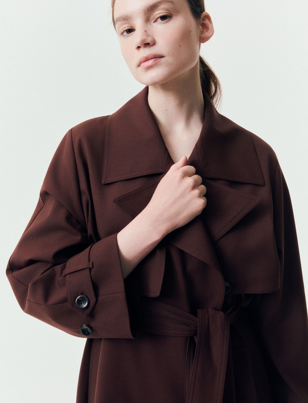 Double-breasted trench coat - CHOCOLATE - Marella - 5