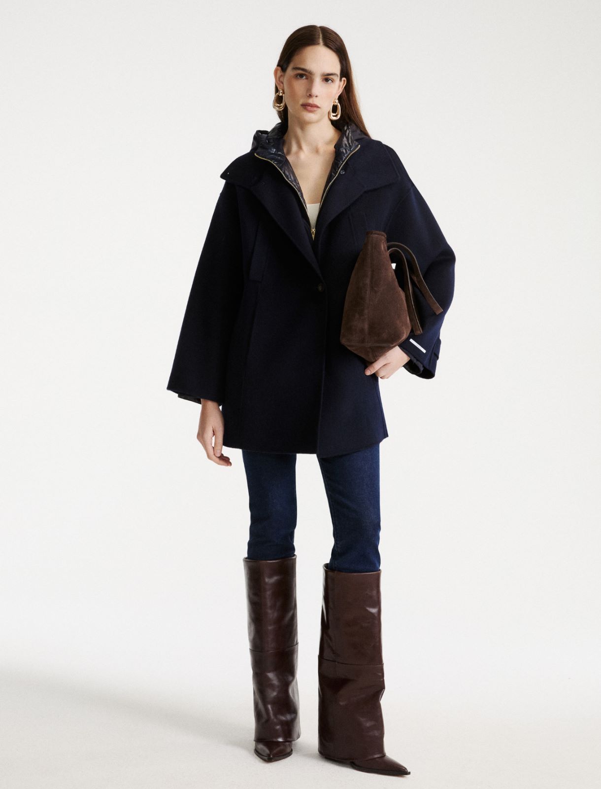 Caban et cape en double de laine - BLEU NUIT - Marella - 2