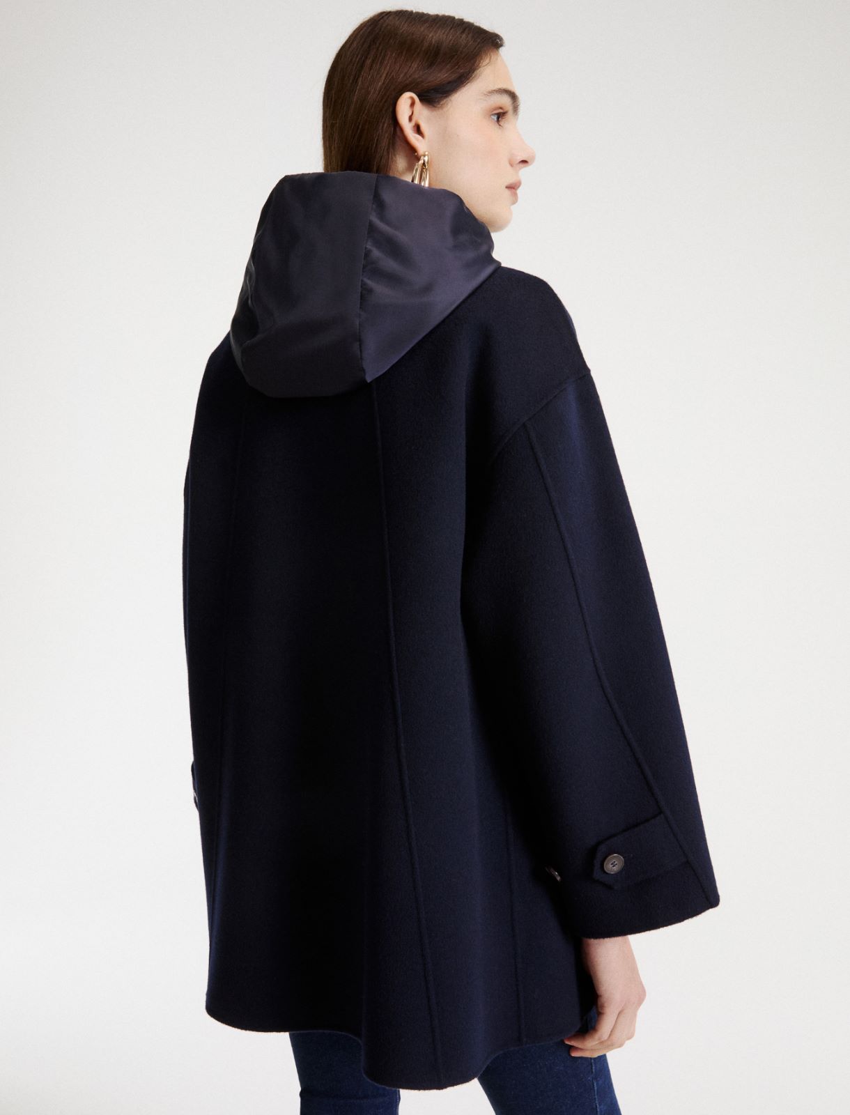 Caban et cape en double de laine - BLEU NUIT - Marella - 3