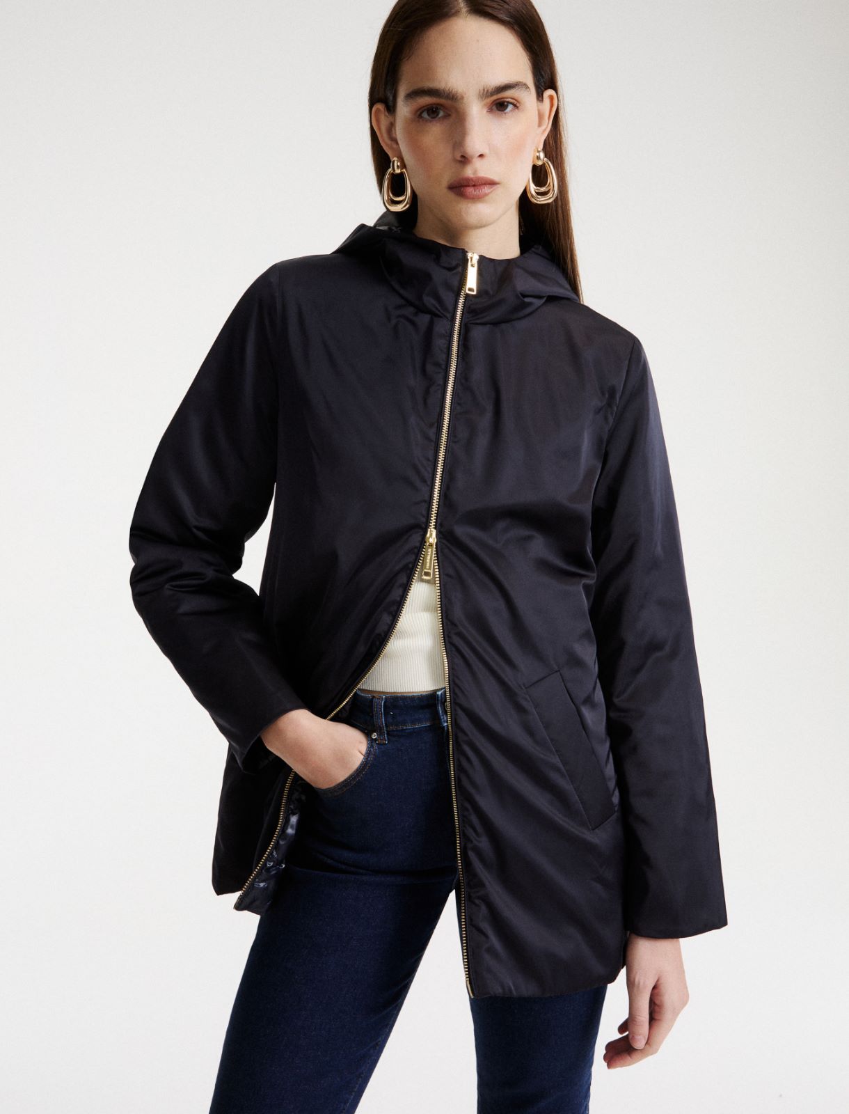 Caban et cape en double de laine - BLEU NUIT - Marella - 5