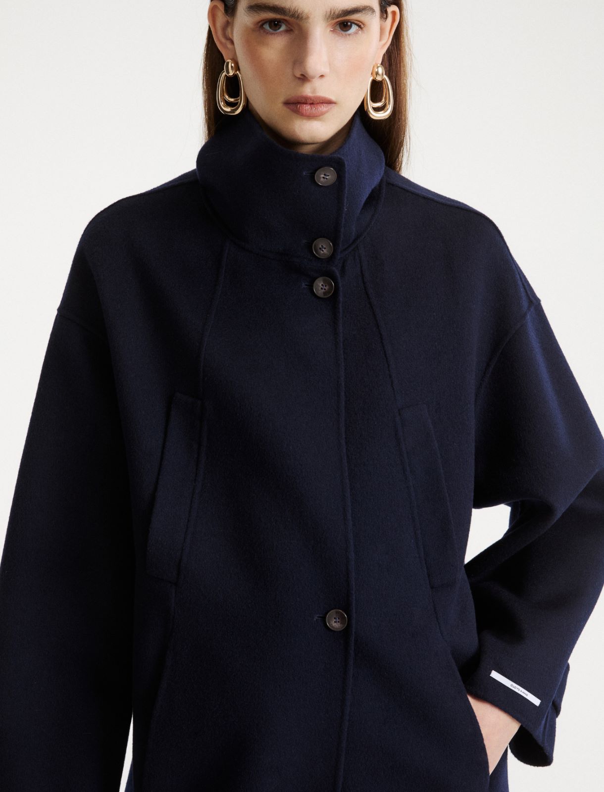 Caban et cape en double de laine - BLEU NUIT - Marella - 6