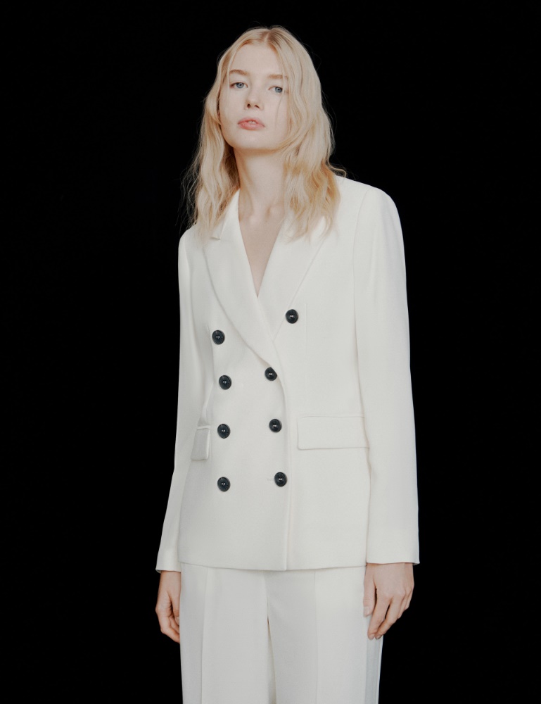 Double-breasted envers satin blazer - Marella