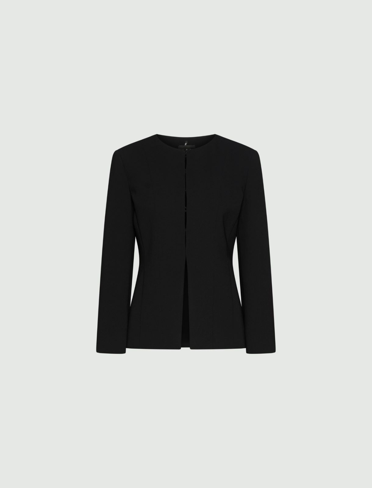 Crew-neck jacket in envers satin - BLACK - Marella