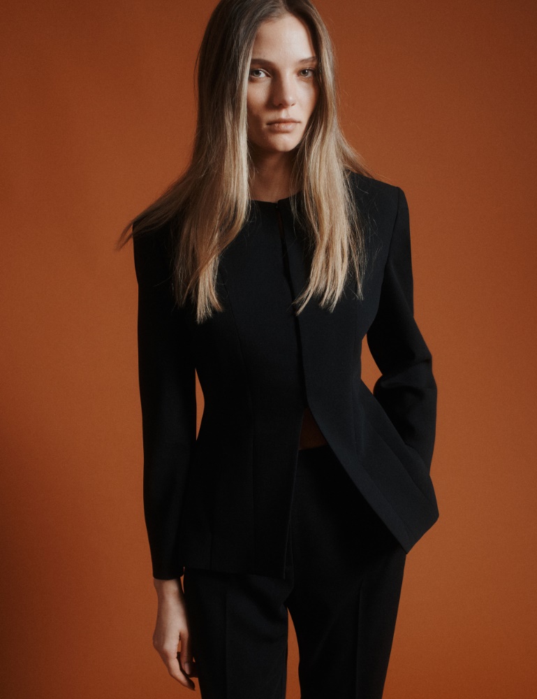 Crew-neck jacket in envers satin - Marella